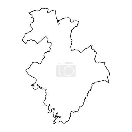 Illustration for Kindia region map, administrative division of Guinea. Vector illustration. - Royalty Free Image
