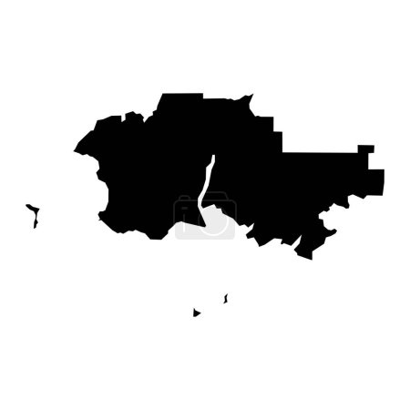 Ilustración de Tuen Mun mapa del distrito, división administrativa de Hong Kong. Ilustración vectorial. - Imagen libre de derechos