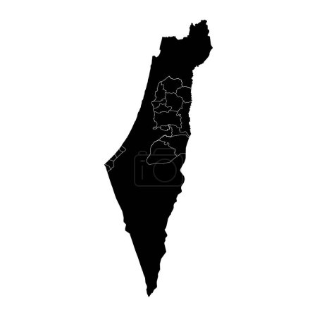 Illustration for Palestine map with administrative divisions. Vector illustration. - Royalty Free Image