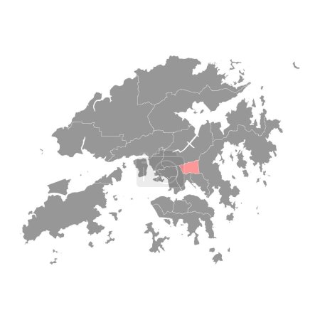 Ilustración de Wong Tai Sin mapa del distrito, división administrativa de Hong Kong. Ilustración vectorial. - Imagen libre de derechos