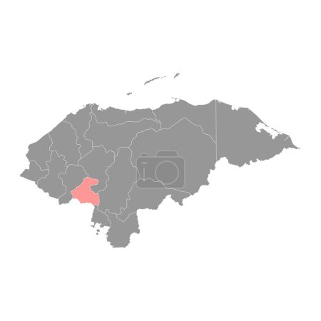 Téléchargez les illustrations : Carte du département de La Paz, division administrative du Honduras. Illustration vectorielle. - en licence libre de droit