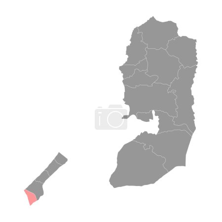 Illustration for Rafah Governorate map, administrative division of Palestine. Vector illustration. - Royalty Free Image
