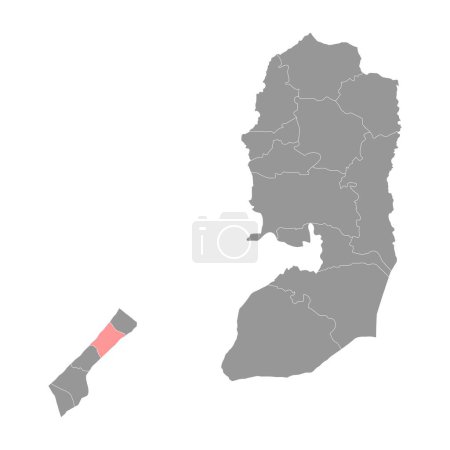 Illustration for Gaza Governorate map, administrative division of Palestine. Vector illustration. - Royalty Free Image