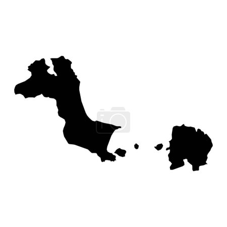 Ilustración de Bangka Belitung Islands provincia mapa, división administrativa de Indonesia. Ilustración vectorial. - Imagen libre de derechos