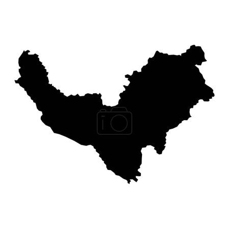 Ilustración de Bouenza mapa del departamento, división administrativa de República del Congo. Ilustración vectorial. - Imagen libre de derechos