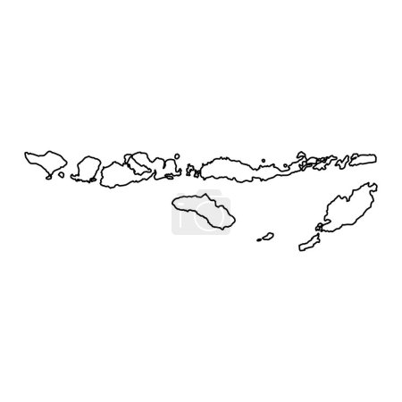 Ilustración de Mapa de las islas menores de Sunda, región de Indonesia. Ilustración vectorial. - Imagen libre de derechos