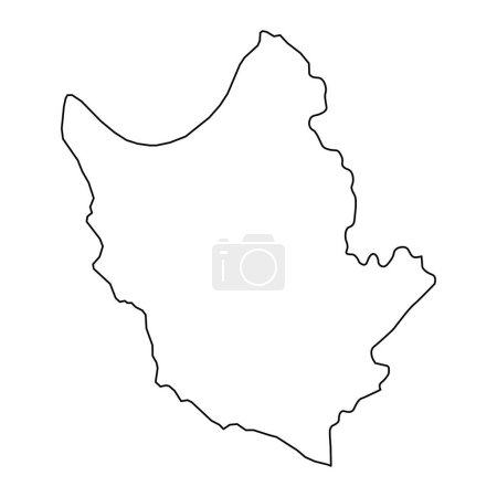Ilustración de Mapa del distrito de Paphos, división administrativa de República de Chipre. Ilustración vectorial. - Imagen libre de derechos