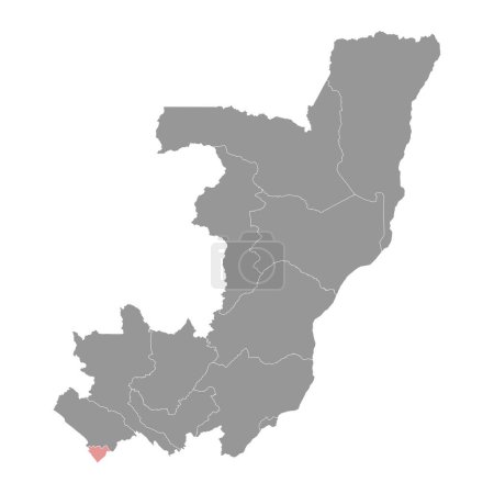 Ilustración de Mapa de Pointe Noire, división administrativa de República del Congo. Ilustración vectorial. - Imagen libre de derechos