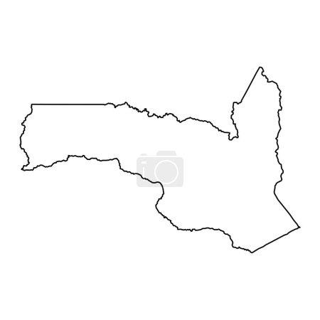 Ilustración de Sangha departamento mapa, división administrativa de la República del Congo. Ilustración vectorial. - Imagen libre de derechos