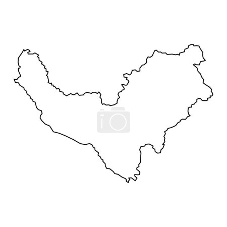 Ilustración de Bouenza mapa del departamento, división administrativa de República del Congo. Ilustración vectorial. - Imagen libre de derechos
