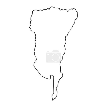 Ilustración de Likouala mapa del departamento, división administrativa de República del Congo. Ilustración vectorial. - Imagen libre de derechos