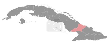 Illustration for Las Tunas province map, administrative division of Cuba. Vector illustration. - Royalty Free Image