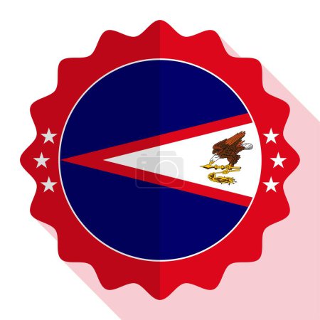 Ilustración de Samoa Americana emblema de calidad, etiqueta, signo, botón. Ilustración vectorial. - Imagen libre de derechos