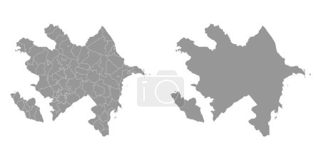 Illustration for Azerbaijan map with administrative divisions. - Royalty Free Image