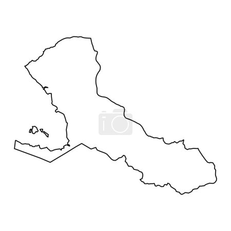 Illustration for Rio San Juan Department map, administrative division of Nicaragua. Vector illustration. - Royalty Free Image