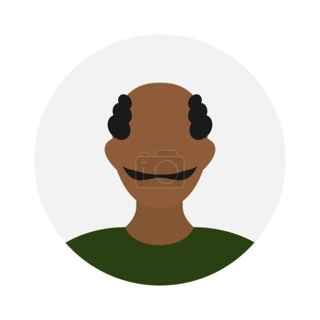 Illustration for Empty face icon avatar with bald patch and mustache. Vector illustration. - Royalty Free Image
