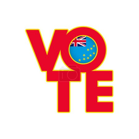 Illustration for Vote sign, postcard, poster. Tuvalu flag. Vector illustration. - Royalty Free Image