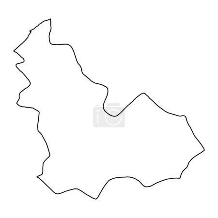 Téléchargez les illustrations : Carte du gouvernorat de Beja, division administrative de la Tunisie. Illustration vectorielle. - en licence libre de droit
