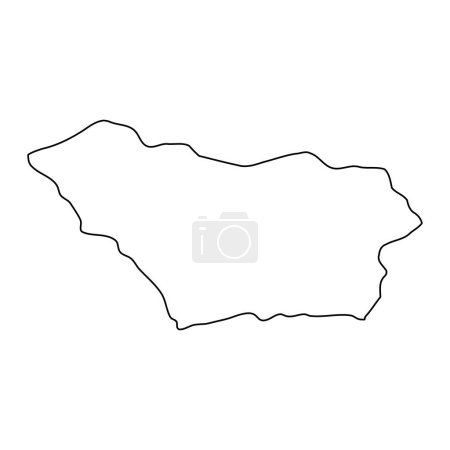Ilustración de Mapa del departamento de Colonia, división administrativa de Uruguay. Ilustración vectorial. - Imagen libre de derechos