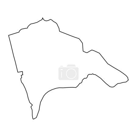Ilustración de Mapa de la prefectura de Bangui, división administrativa de República Centroafricana. - Imagen libre de derechos