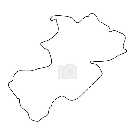 Vavuniya District map, administrative division of Sri Lanka. Vector illustration.