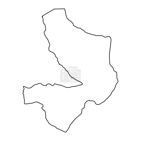 Ilustración de Mapa de Mayo Kebbi Est, división administrativa de Chad. Ilustración vectorial. - Imagen libre de derechos