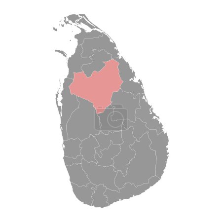 Téléchargez les illustrations : Carte du district d'Anuradhapura, division administrative du Sri Lanka. Illustration vectorielle. - en licence libre de droit