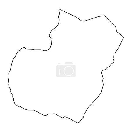 Ilustración de Bioko Sur provincia mapa, división administrativa de Guinea Ecuatorial. Ilustración vectorial. - Imagen libre de derechos