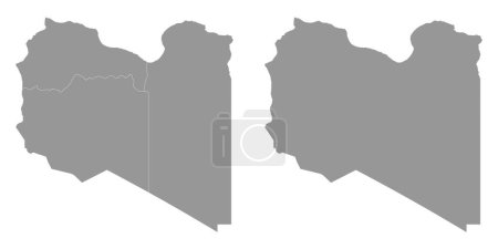 Libya map with Provinces. Vector illustration.