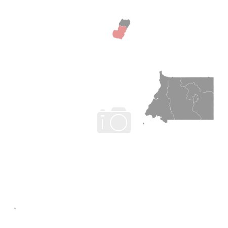 Ilustración de Bioko Sur provincia mapa, división administrativa de Guinea Ecuatorial. Ilustración vectorial. - Imagen libre de derechos