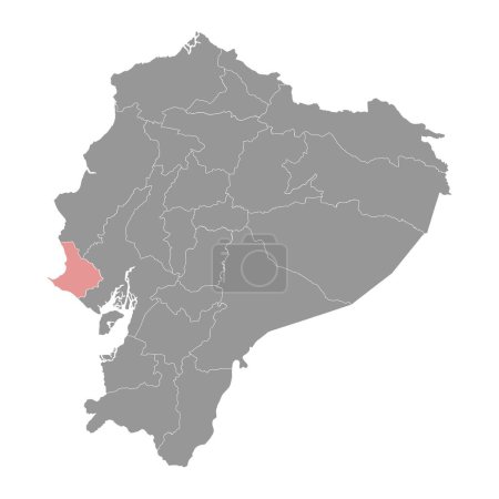 Illustration for Santa Elena Province map, administrative division of Ecuador. Vector illustration. - Royalty Free Image