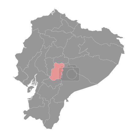 Karte der Provinz Chimborazo, Verwaltungsbezirk von Ecuador. Vektorillustration.