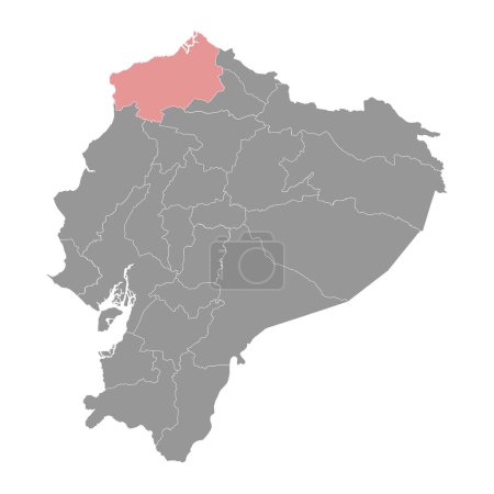 Esmeraldas Province map, administrative division of Ecuador. Vector illustration.