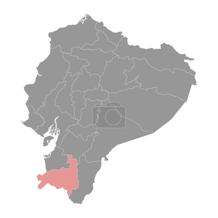 Karte der Provinz Loja, Verwaltungseinheit von Ecuador. Vektorillustration.