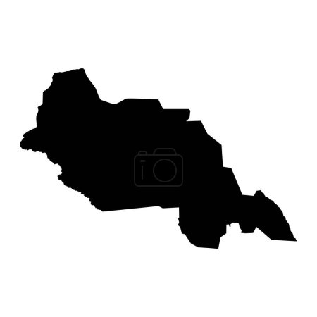 Ilustración de Mapa de Bahr el Ghazal, división administrativa de Sudán del Sur. Ilustración vectorial. - Imagen libre de derechos