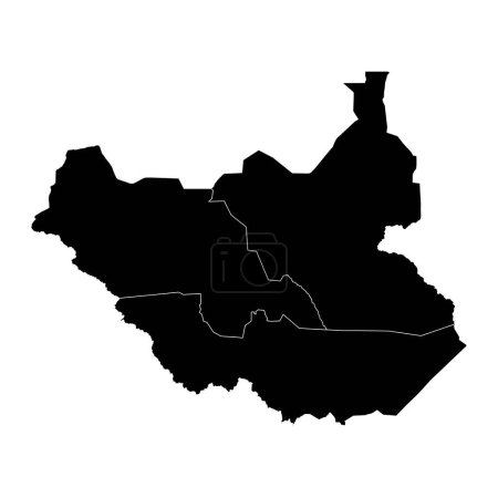 Ilustración de Mapa de Sudán del Sur. Ilustración vectorial. - Imagen libre de derechos
