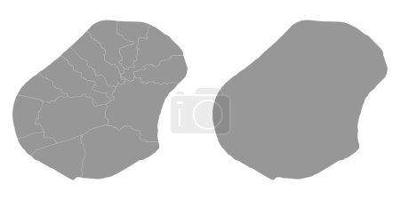 Nauru map with administrative divisions. Vector illustration.