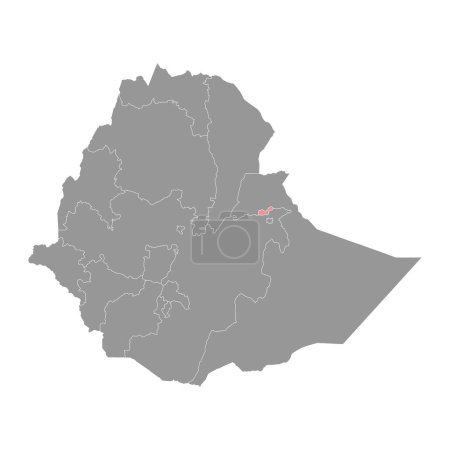 Ilustración de Dire Dawa mapa, división administrativa de Etiopía. Ilustración vectorial. - Imagen libre de derechos