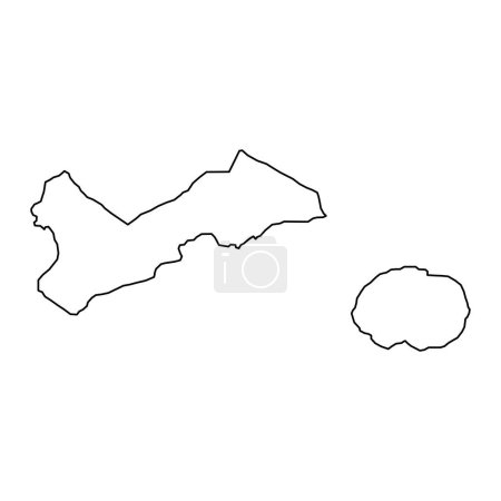 Ilustración de Mapa del condado de Saole, división administrativa de Samoa Americana. Ilustración vectorial. - Imagen libre de derechos