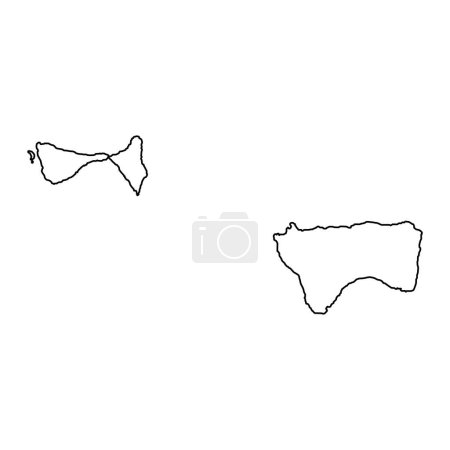 Ilustración de Mapa del distrito de Manua, división administrativa de Samoa Americana. Ilustración vectorial. - Imagen libre de derechos