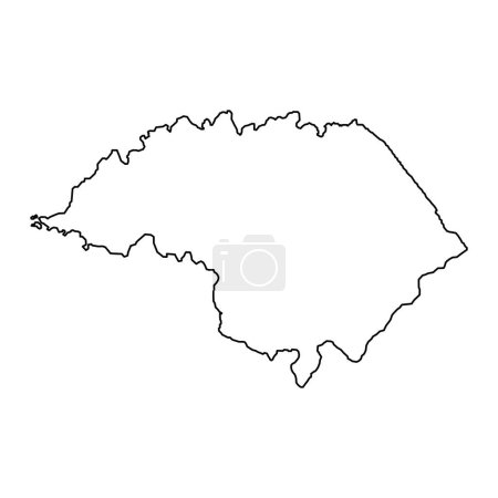 Ilustración de Mapa del Distrito Oeste, división administrativa de Samoa Americana. Ilustración vectorial. - Imagen libre de derechos