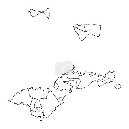 Ilustración de Samoa Americana mapa con divisiones administrativas. Ilustración vectorial. - Imagen libre de derechos