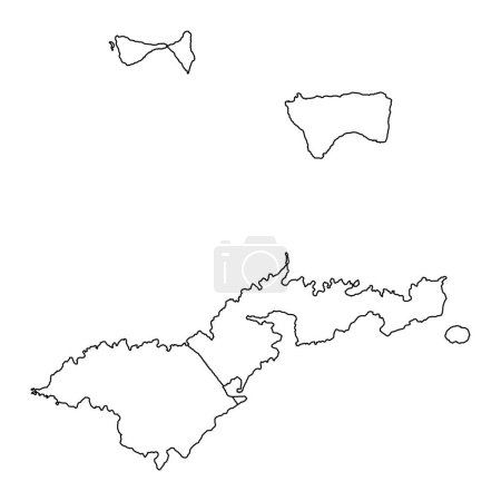 Ilustración de Samoa Americana mapa con distritos. Ilustración vectorial. - Imagen libre de derechos