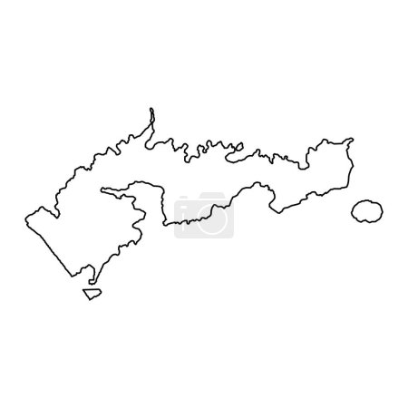 Ilustración de Mapa del Distrito Este, división administrativa de Samoa Americana. Ilustración vectorial. - Imagen libre de derechos