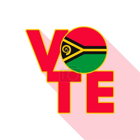 Señal de voto, postal, póster. Bandera de Vanuatu. Ilustración vectorial.