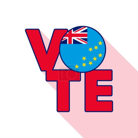 Señal de voto, postal, póster. Bandera Tuvalu. Ilustración vectorial.