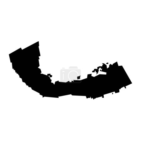 Southampton Parish mapa, división administrativa de Bermudas. Ilustración vectorial.
