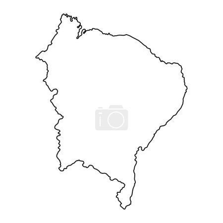Ilustración de Mapa de Región Noreste, Brasil. Ilustración vectorial. - Imagen libre de derechos