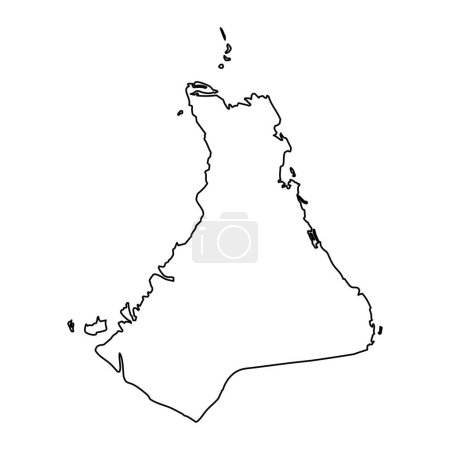 Ilustración de Norte de Andros mapa, división administrativa de Bahamas. Ilustración vectorial. - Imagen libre de derechos