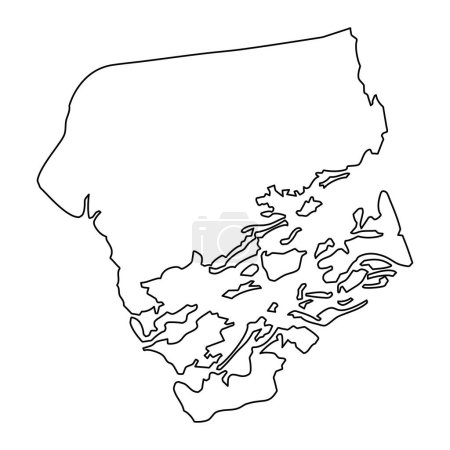 Zentral Andros Karte, Verwaltungseinheit der Bahamas. Vektorillustration.
